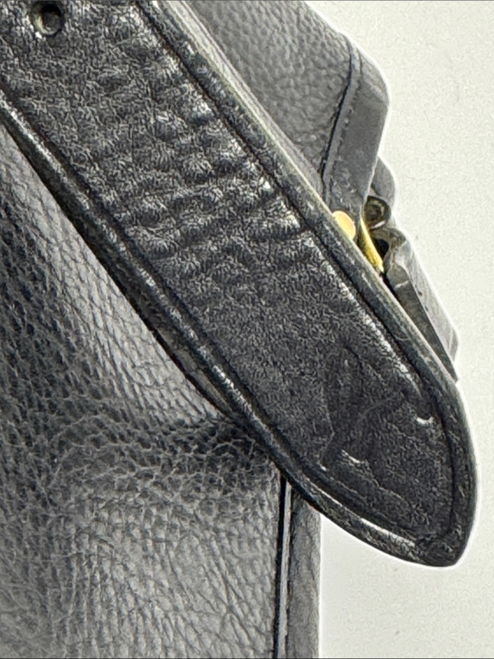 AGNES B. Minimal Black Pebble Leather Crossbody Saddle Satchel Bag  Roomy - Picture 5 of 16